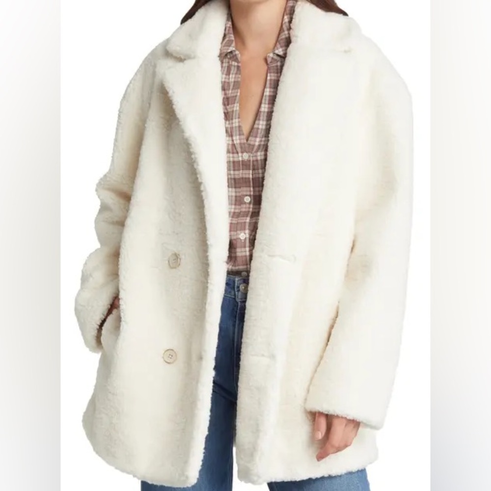 White faux shearling PAIGE coat